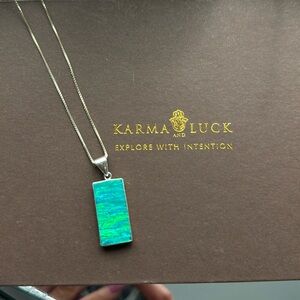 Green, multi opal pendant